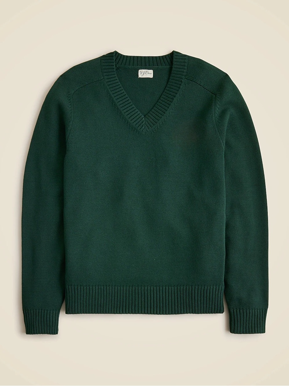 J. Crew || heritage cotton v neck sweater in green